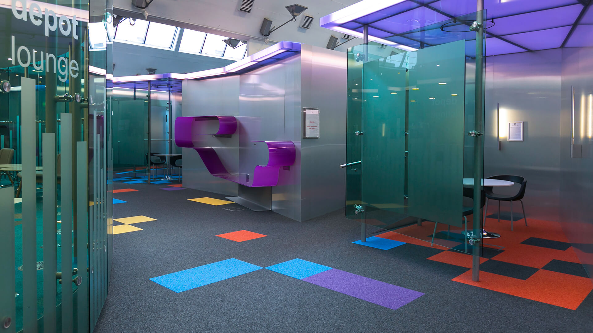 Glass partitions create intimate and informal 'breakout spaces' in the Digital Depot